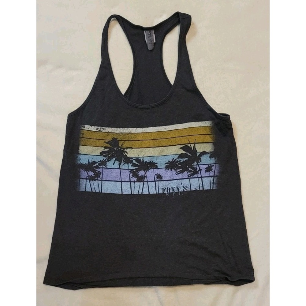 FOXYS BRITISH VIRGIN ISLANDS DARK GRAY/BLACK TANK TOP WOMENS SIZE MEDIUM - Picture 1 of 4
